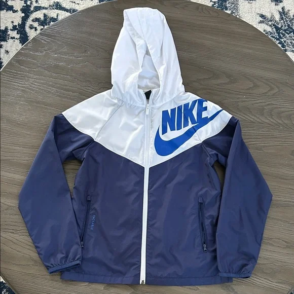 Nike Navy and White Hooded Jacket - Picture 1 of 2